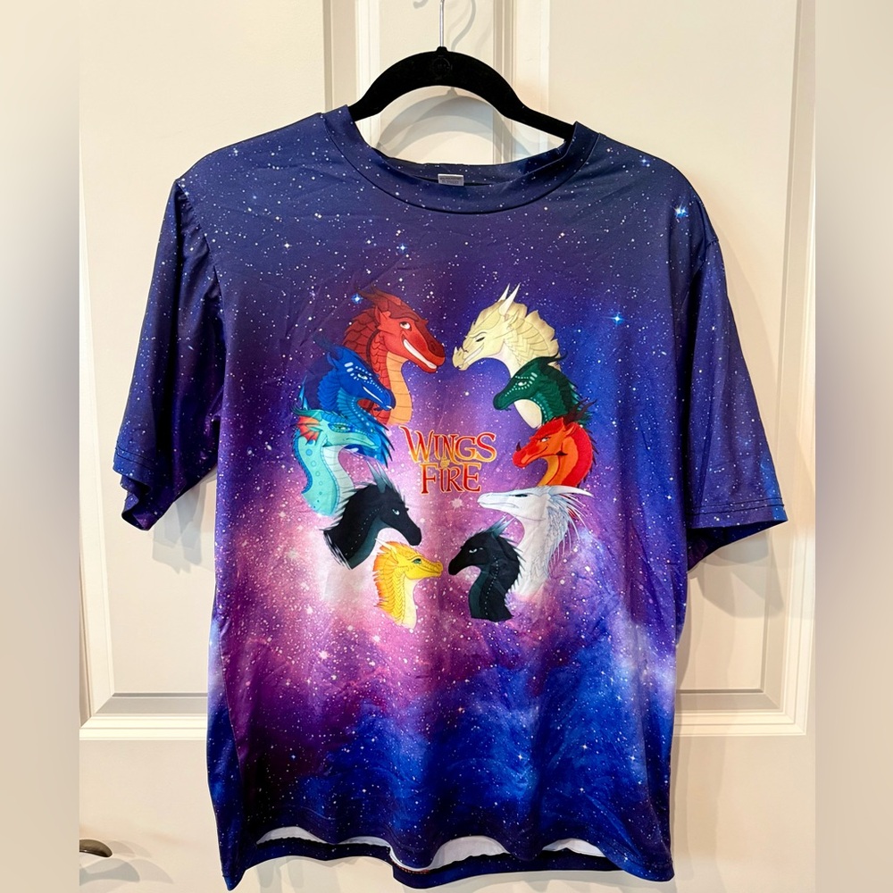 Wings of Fire Purple Graphic T-Shirt, adult medium.  Like new.